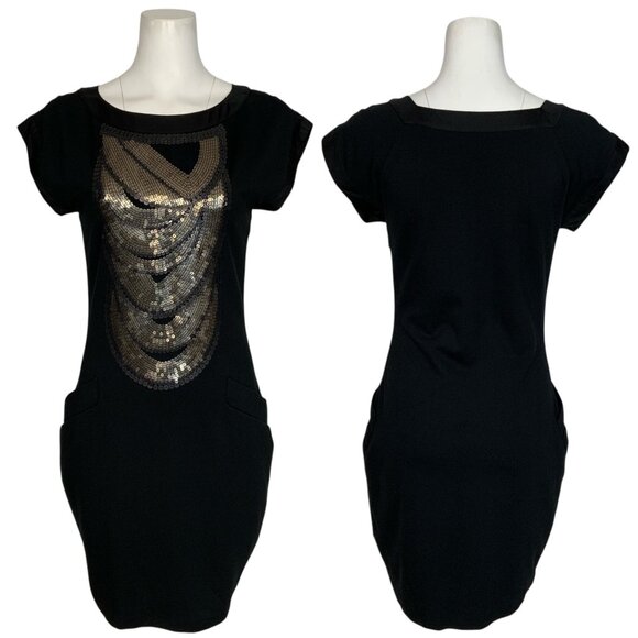 Ted Baker Consuld Sequins Dress Ted/2 US/S Cap Sleeve Mini Pockets Holiday Party - Picture 11 of 13